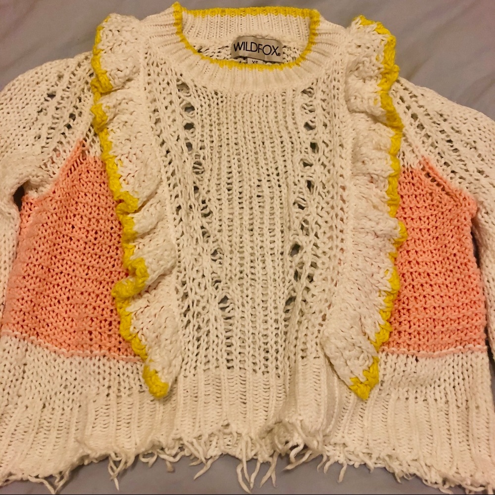 Wildfox Sorbet Ruffle Sweater